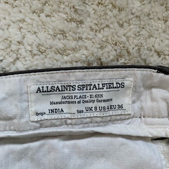 AllSaints Brown Filter Chino Mid-Rise Cotton Slim Stretch Pants Size 4 - Picture 5 of 10
